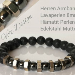 Hämatit, Lava Herren Armband