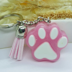 Hunde/Katzen Pfote Resin Schlüsselanhänger, Pink