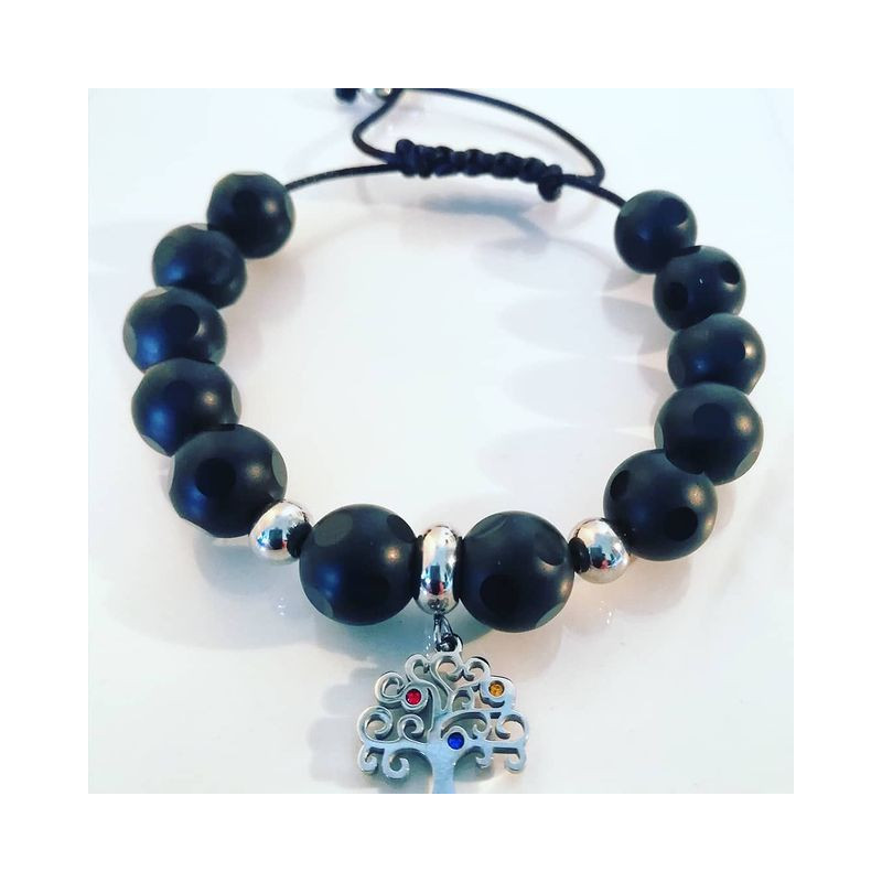 Onyx Perlen Shamballa Edelstein Armband