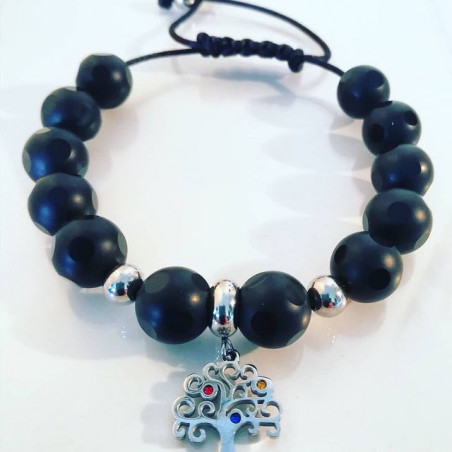 Onyx Perlen Shamballa Edelstein Armband